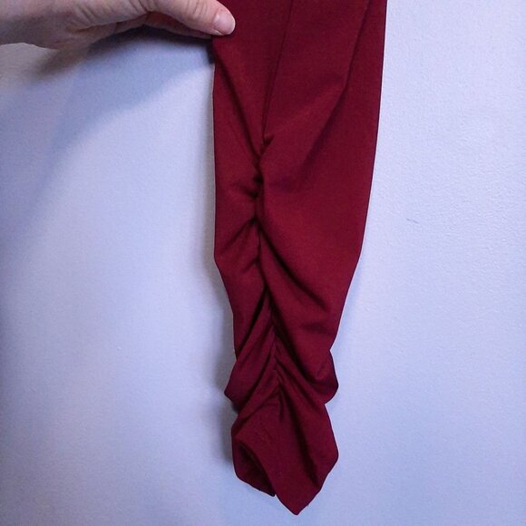 3/$20 Another Story Burgundy Ruched Ankle Pants Womens Size Small Red - Picture 5 of 13